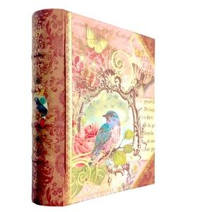 Punch Studio Flora Bird Book Box (57984B), Small (cards NOT included)